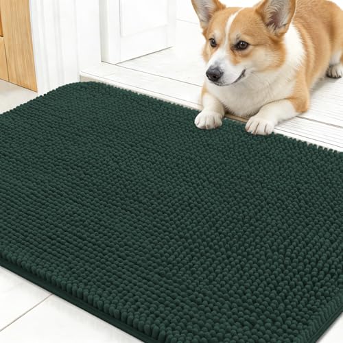 Dog Door Mat for Muddy Paws 30x17 (Blackish Green / 30" X 17")