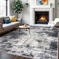 Modern Abstract Area Rugs 6x9 Ft Washable Rugs for Living Room (Black/Grey/White / 6' x 9' (Rectangular))