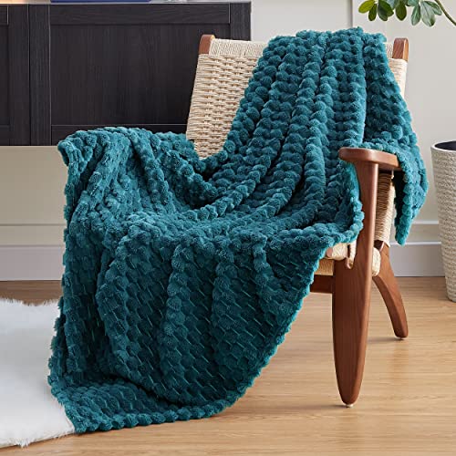 Turtle Shell Throw Blanket Teal for Couch Gentle Soft Fleece (Teal / Throw)