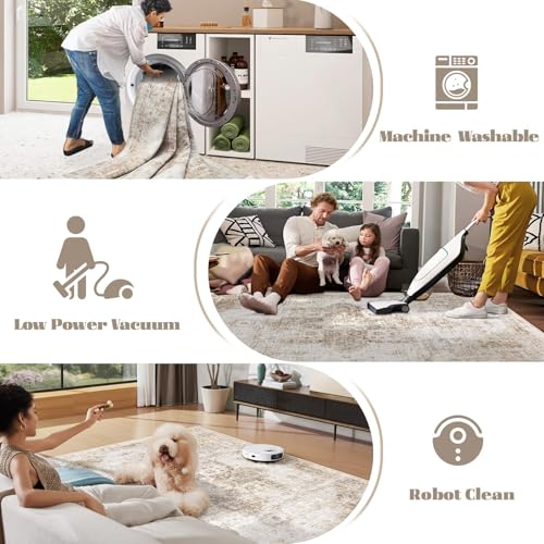 Area Rug 3x5 Washable Rug (Brown / 3' x 5' (Rectangular))