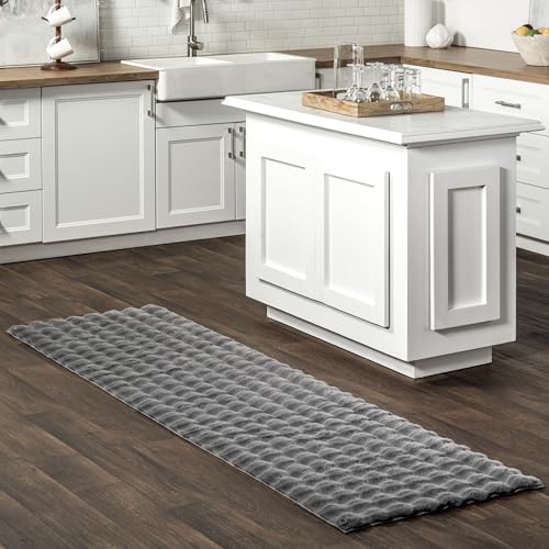 Jeni Dark Grey Checkered Washable Runner Rug (Jeni Dark Grey / 2'6" x 6' (Rectangular))