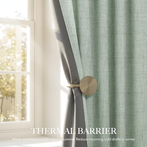 Sage Green 100% Blackout Curtains 90 Inch for Bedroom Living Room (Sage Green / 52"W x 90"L (Pack of 2))