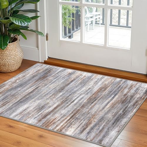 Modern Abstract Small Area Rugs 2x3 (Grey Brown / 2' x 3' (Rectangular))