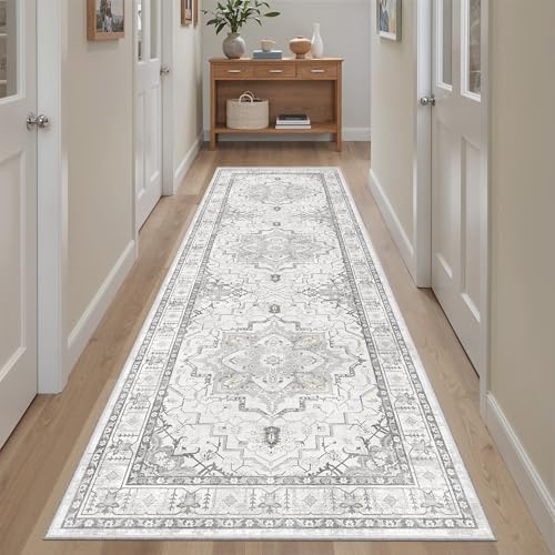 Kitchen Runner 2'6''x8' Soft Rug Runners for Hallways (Grey / 2'6" x 8' (Runner))