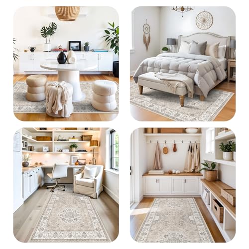 Washable 4x8 Hallway Runner Rug (4' x 8' (Rectangular) / Beige)