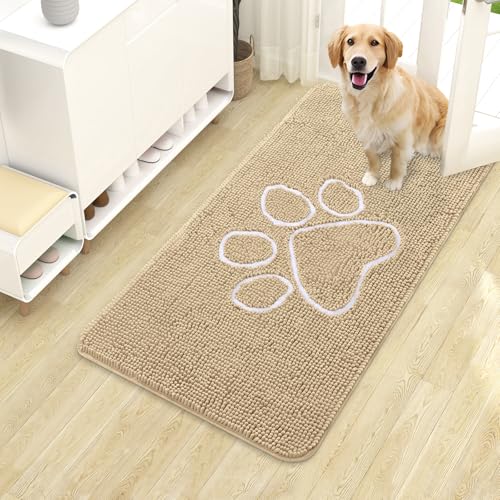 Dog Door Mat for Muddy Paws 40x24 (Beige / 40" X 24")