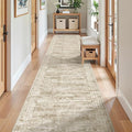 2x10 Runner Rug Non Slip (Brown/Ivory / 2' x 10' (Runner))