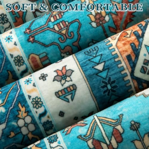 4x6 Washable Non Slip Boho Area Rug for Bedroom (Blue/Multi / 4' x 6' (Rectangular))
