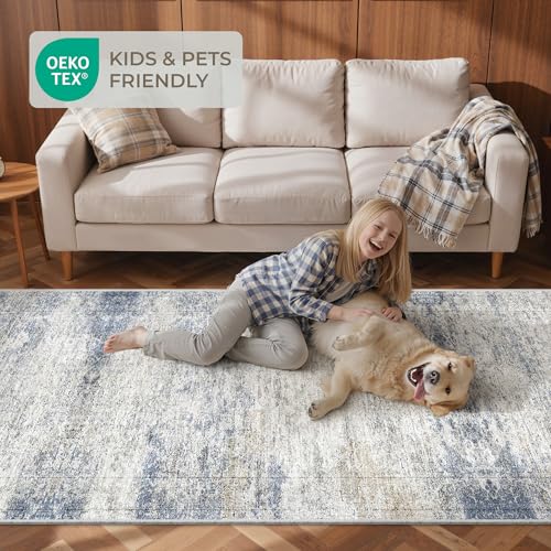 2x8 Runner Rug Non Slip (Blue/Brown/Ivory / 2' x 8' (Runner))