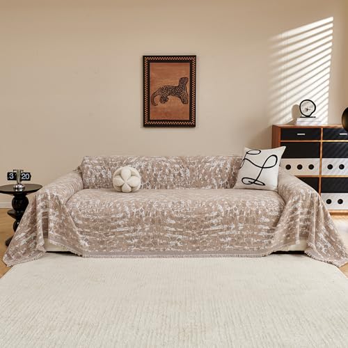 Couch Covers for 3 Cushion Couch Sofa (71" x 118" / 7# Khaki Blur Mottling)