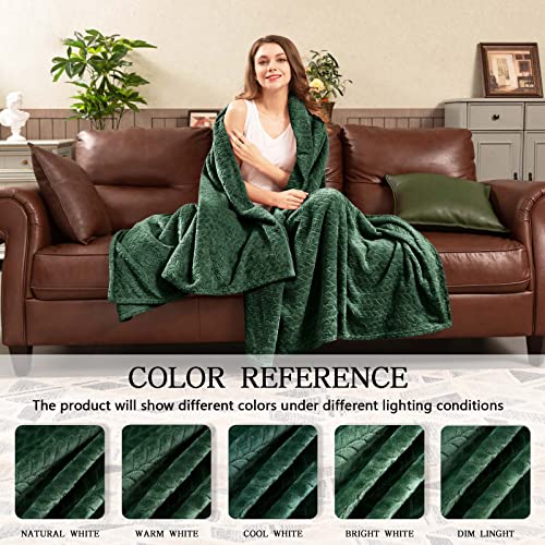Fleece Twin Blanket for Bed Green Throw Blanket for Couch Super Soft Cozy Warm Blankets and Throws Lightweight Fuzzy Large Blanket for Sofa Bed Office (A-green / Twin/Twin XL-60x90 IN)