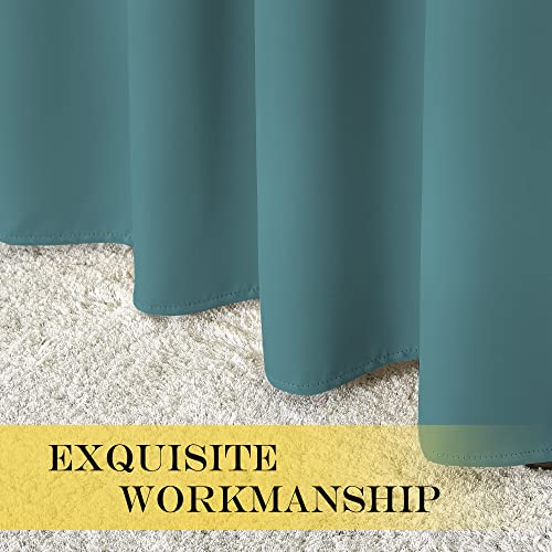 66 Inch Long Blackout Curtains for Bedroom Living Room (Sea Teal / 66"W x 66"L (Pack of 1))