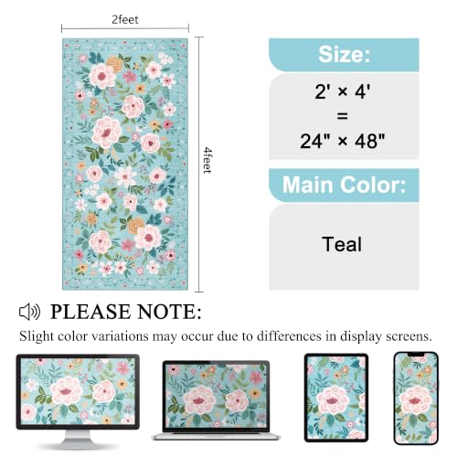 2x4 Entryway Rug (Teal / 2' x 4' (Rectangular))