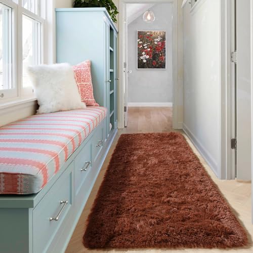 Brown Runner Rugs for Bedroom Living Room (Brown / 2' x 6' (Runner))