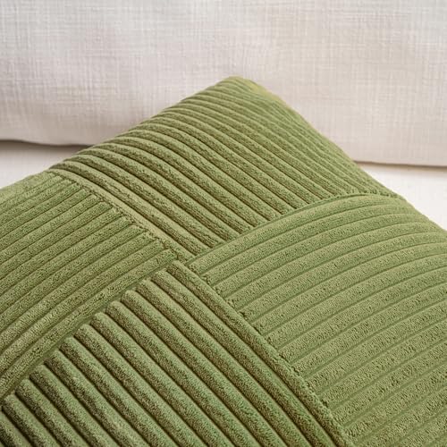 2 Packs Moss Green Lumbar Decorative Throw Pillow Covers 14x24 Inch for Couch Bed (Moss Green / 24" x 14" (Pack of 2))