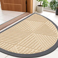 Half Circle Front Door Mat Outside Entrance (Beige / 35" X 23")
