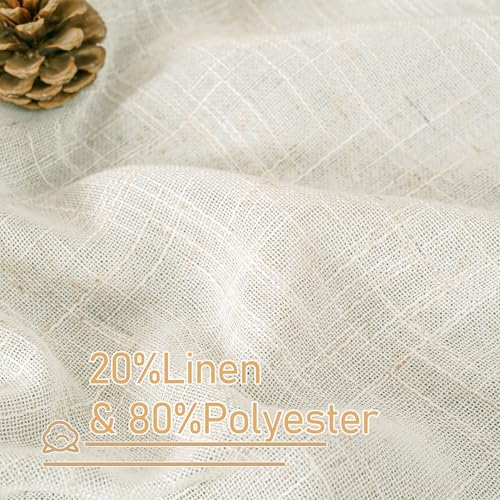 Semi Sheer Linen Curtains 36 Inch Length 2 Panels (Cream / 25"W x 36"L (Pack of 2))