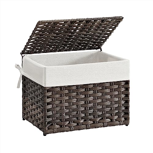 Woven Storage Basket with Lid (35 L / Brown)