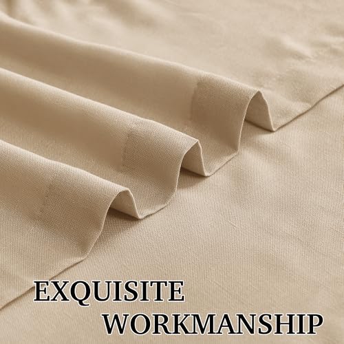 Sheer Curtains 108 inches (H - Camel / 52"W x 108"L (Pack of 2))