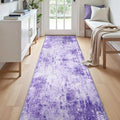 Washable Runner 2'x10' Abstract Area Rug for Hallway Purple (Purple/Gray/Pink/White / 2' x 10' (Runner))
