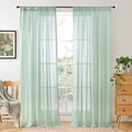 Light Green Curtains 84 Inches Long 2 Panels Set (Sage Green / 52"W x 84"L (Pack of 2))