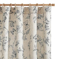 Black Floral Linen Curtains Lined 84 Inch Vintage Back Tab 2 Panels (Charlotte Black / 50"W x 84"L (Pack of 2))