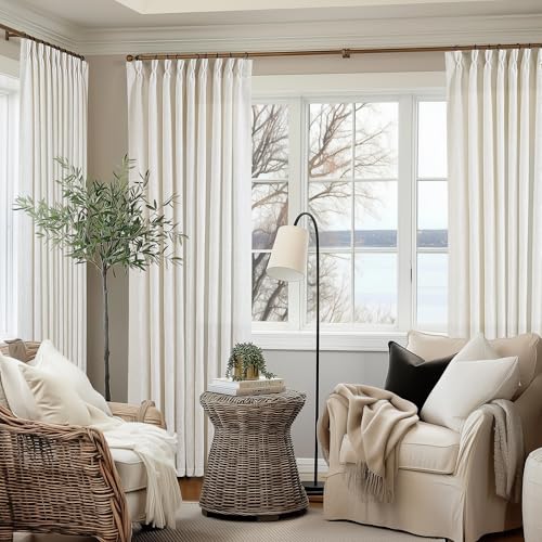 Natural Extra Wide 60 Inch Width Pinch Pleated 96 Inch Curtains (Natural / 60"W x 96"L (Pack of 1))