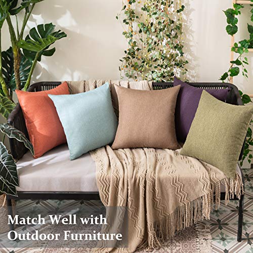 Decorative Outdoor Pillow Covers Euro Waterproof 24x24 Khaki (24" x 24" (Pack of 2) / Khaki)