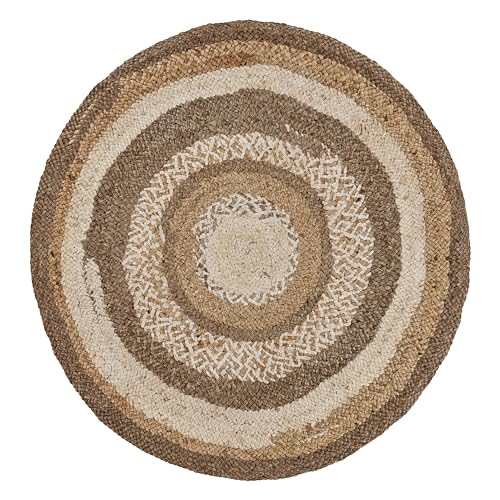 8ft Round Natural Jute Indoor Area Rug (Beige/Brown / 7'6" (Round))