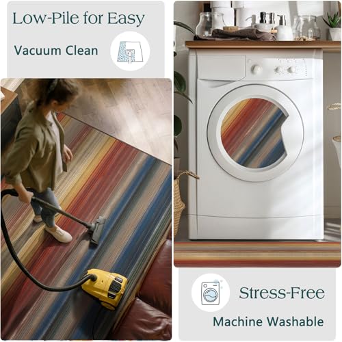 3x5 Ombre Entry Rug (Sunset Ombre - Rust/Blue / 3' x 5' (Rectangular))
