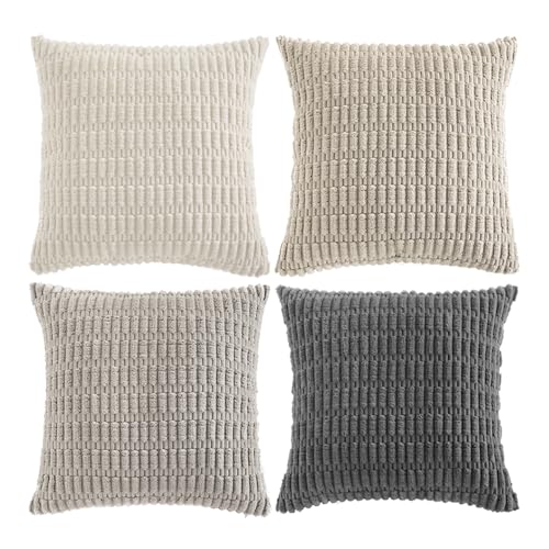 4 Packs Decorative Throw Pillow Covers for Living Room Couch Bed (28" x 28" (Pack of 4) / Grey Series)