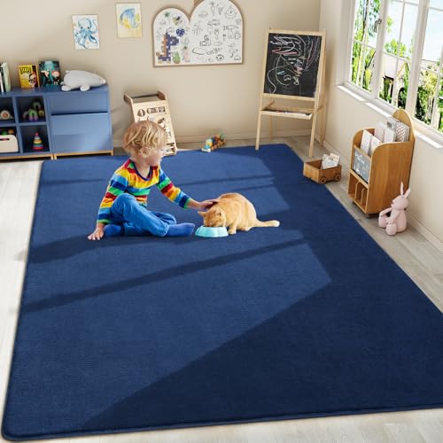 Navy Blue Area Rugs for Bedroom Living Room (4' x 6' (Rectangular) / Navy Blue)