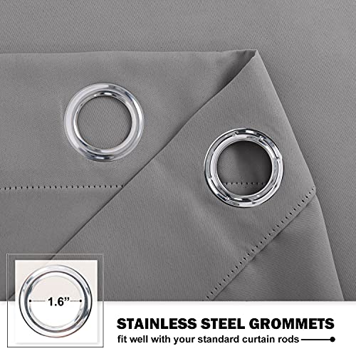 Small Curtain for Half Window Blackout for Bathroom Living Room (Silver Gray / 42"W x 36"L (Pack of 2))