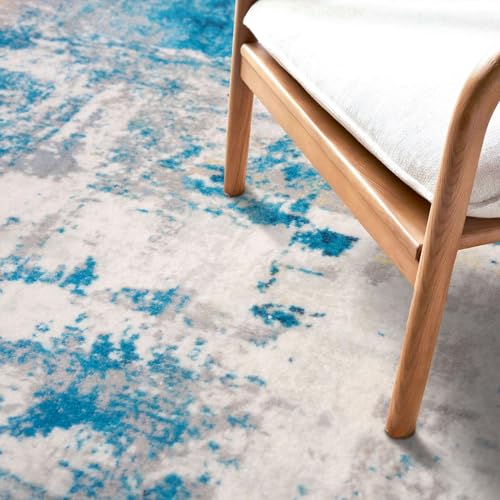 Modern Abstract Rug Runner (Turquoise/Beige/Grey/Yellow / 2' x 8' (Runner))