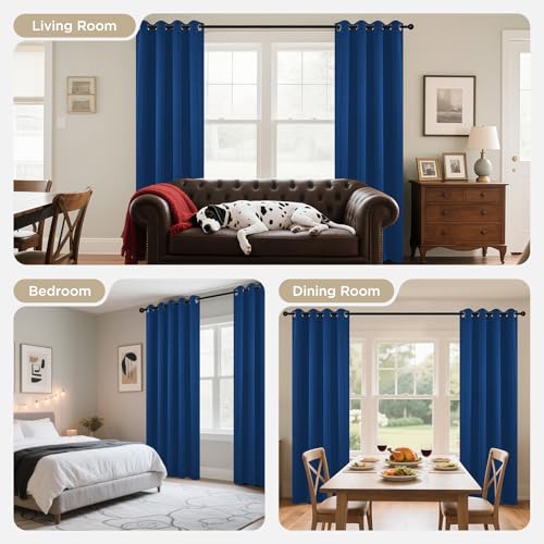 Blackout Curtains 95 Inch Length 2 Panels Set (Royal Blue / 52"W x 95"L (Pack of 2))