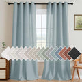 Living Room Linen Curtains (52"W x 96"L (Pack of 2) / Cloud Blue)