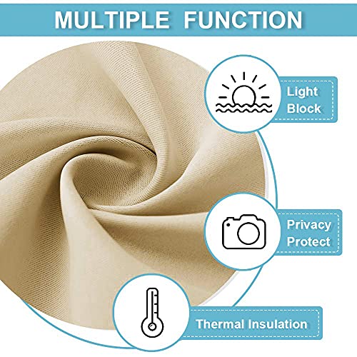 Large Curtains for Bedroom Living Room Dining Room 84 inches Long (Biscotti Beige / 70"W x 84"L (Pack of 2))