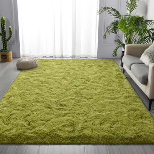 Large Shag Area Rugs 6 x 9 (Grass Green / 6' x 9' (Rectangular))