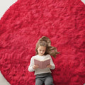 Red Round Rugs for Bedroom (8 Ft Round / Red)