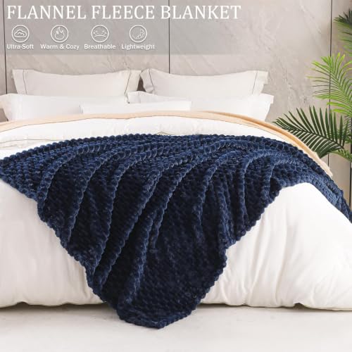 3D Fleece Twin Size Blanket for Bed (Navy Blue / Twin ( 60x80 IN ))