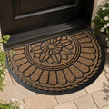 Half Round Door Mat (Brown / 2'8" x 3'11" (Semicircular))