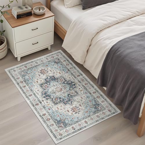Washable Area Rug 2x3 Small Entryway Rugs Non (Blue / 2' x 3' (Rectangular))