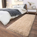 Fluffy Shag Runner Rugs for Bedroom Hallways (2' x 8' (1 pc) / Beige)