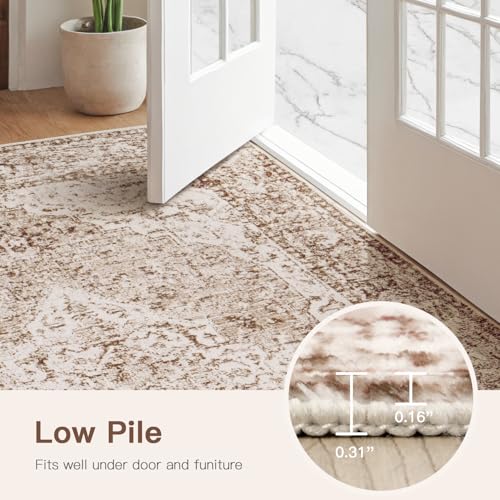 8x10 Area Rugs for Living Room Bedroom Vintage Beige Brown (Vintage Beige Brown / 8' x 10' (Rectangular))