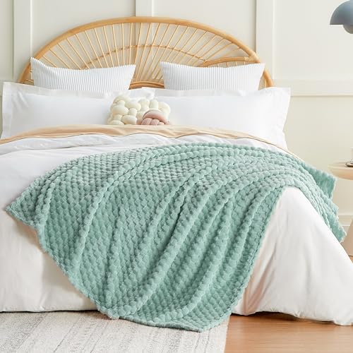 Turtle Shell Twin Size Throw Blanket Cyan (Cyan-blue / Twin)