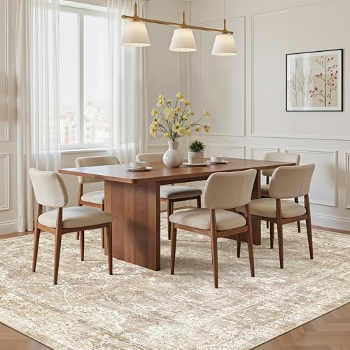 Washable 6x9 Area Rugs for Living Room (Beige/Brown / 6' x 9' (Rectangular))