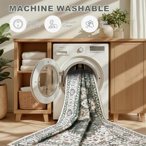 5x7 Area Rugs Living Room (Green Ivory / 5' x 7' (Rectangular))