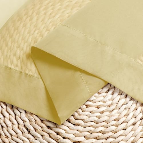 Sheer Curtains 63 Inch Length 2 Panels (Yellow / 42"W x 63"L (Pack of 2))
