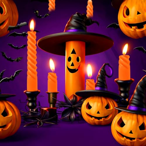 6 Pack 10 Inch Orange Spiral Taper Candles for Halloween and Fall Harvest (Orange)