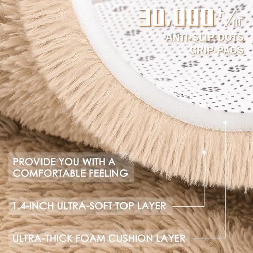 5x11 Machine Washable Large Area Rugs for Living Room (5x11 Ft / Beige)